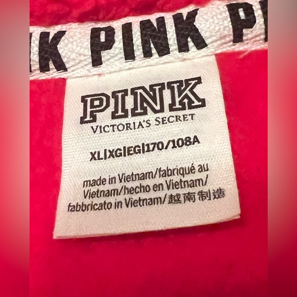 Victoria’s Secret PINK 1/4 zip XL Sherpa pullover - Red - Picture 3 of 10